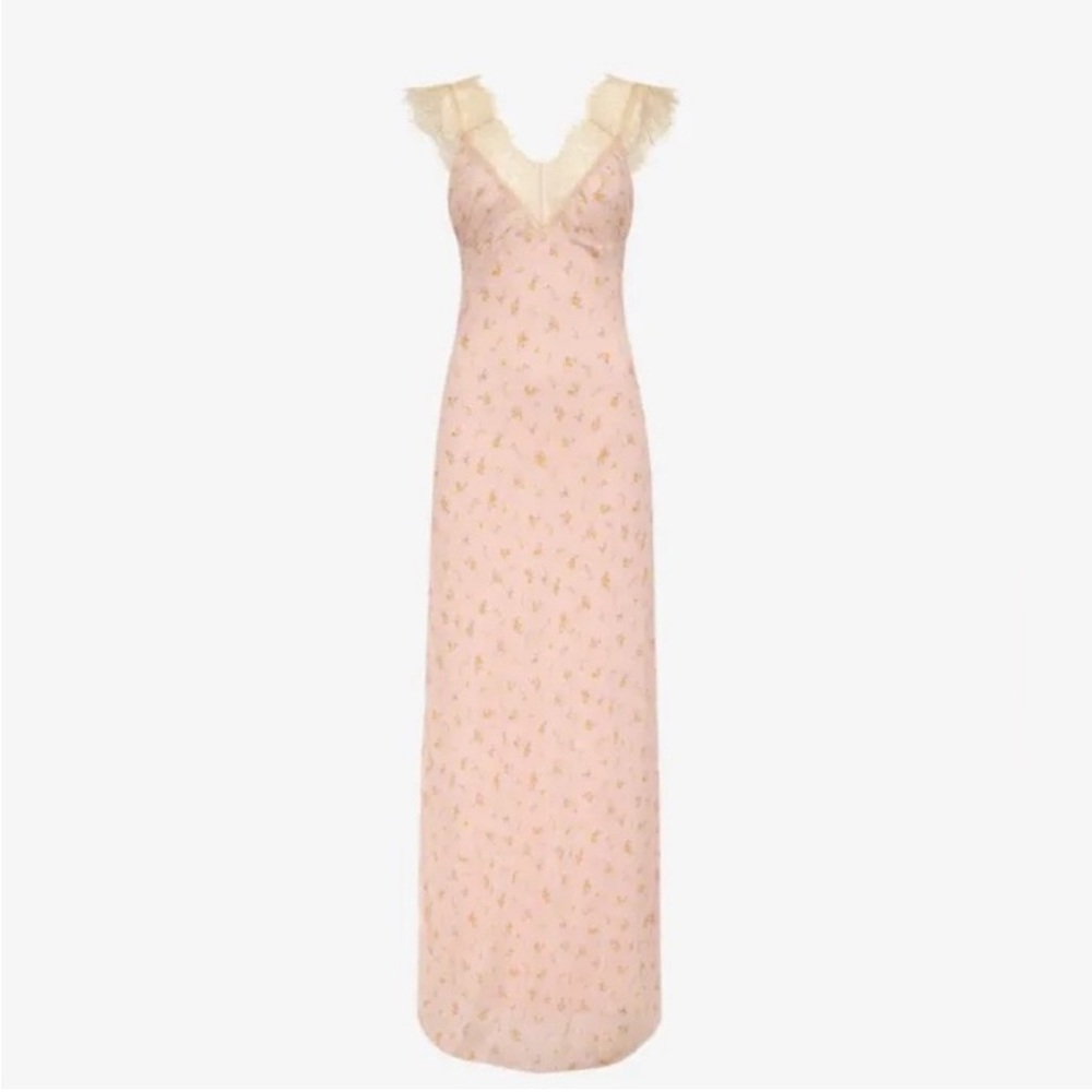 Rumored Pink and Gold Maxi Dress